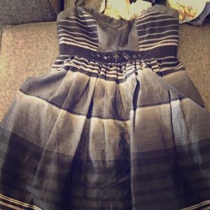 Bcbg max azria strapless black silk dress size 2